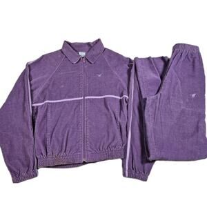 Vintage 90s Wrangler Purple Corduroy Track Suit Womens Size Medium 30" Inseam